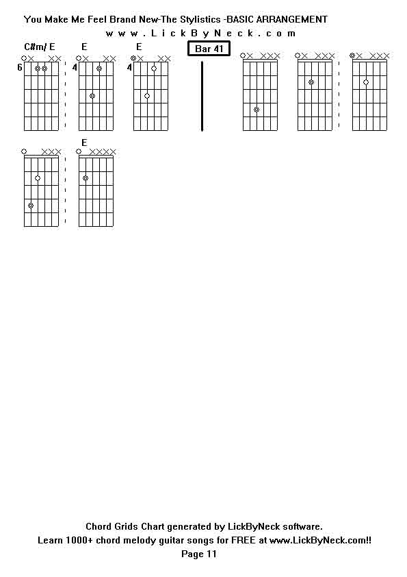 Chord Grids Chart of chord melody fingerstyle guitar song-You Make Me Feel Brand New-The Stylistics -BASIC ARRANGEMENT,generated by LickByNeck software.